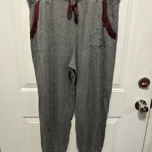 Charcoal Joggers with Burgundy Details